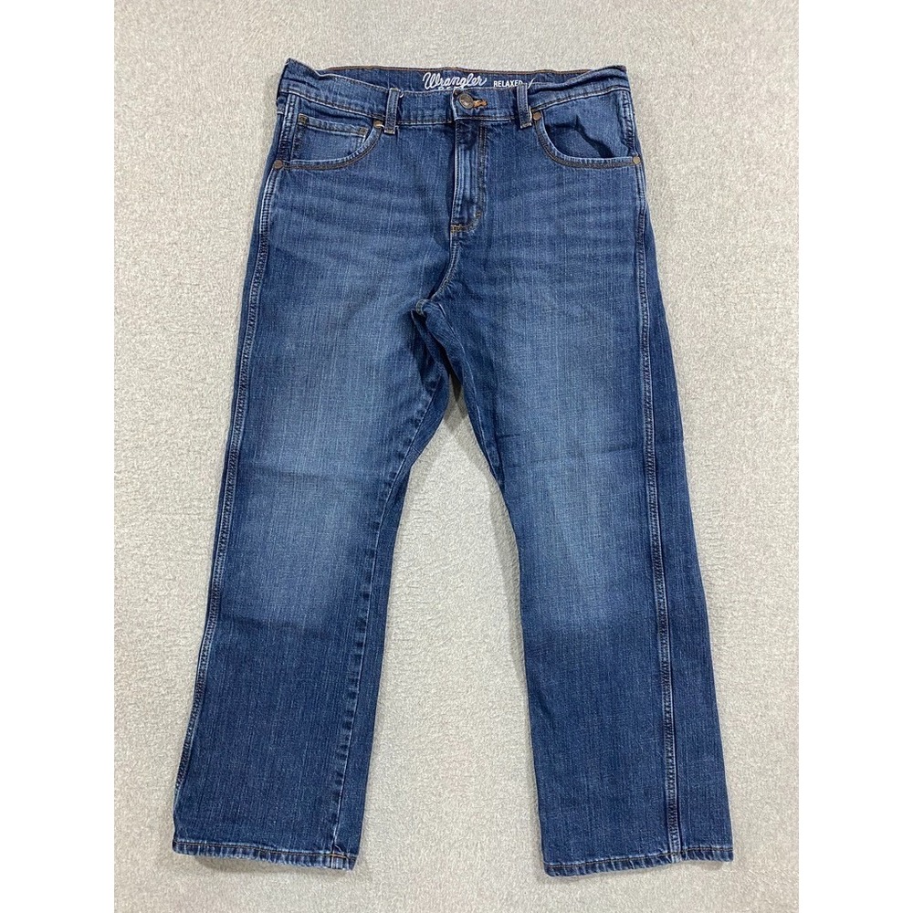 Wrangler Retro Relaxed Boot Cut Jeans Mens 33x32 Blue Denim Cowboy Ranch Utility